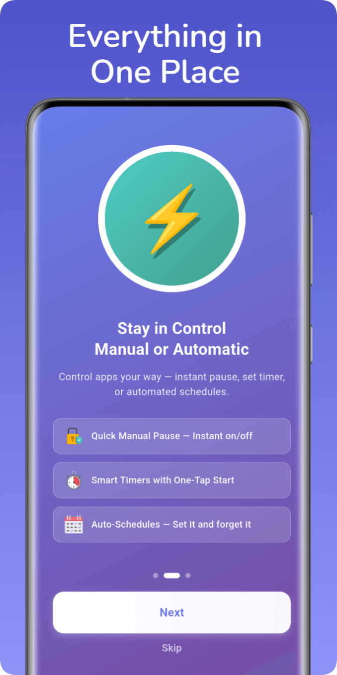 Manual, automatic and schedule — onboarding